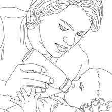 220x220 Pediatric Nurse Bottle Feeding A New Born Baby Coloring Pages