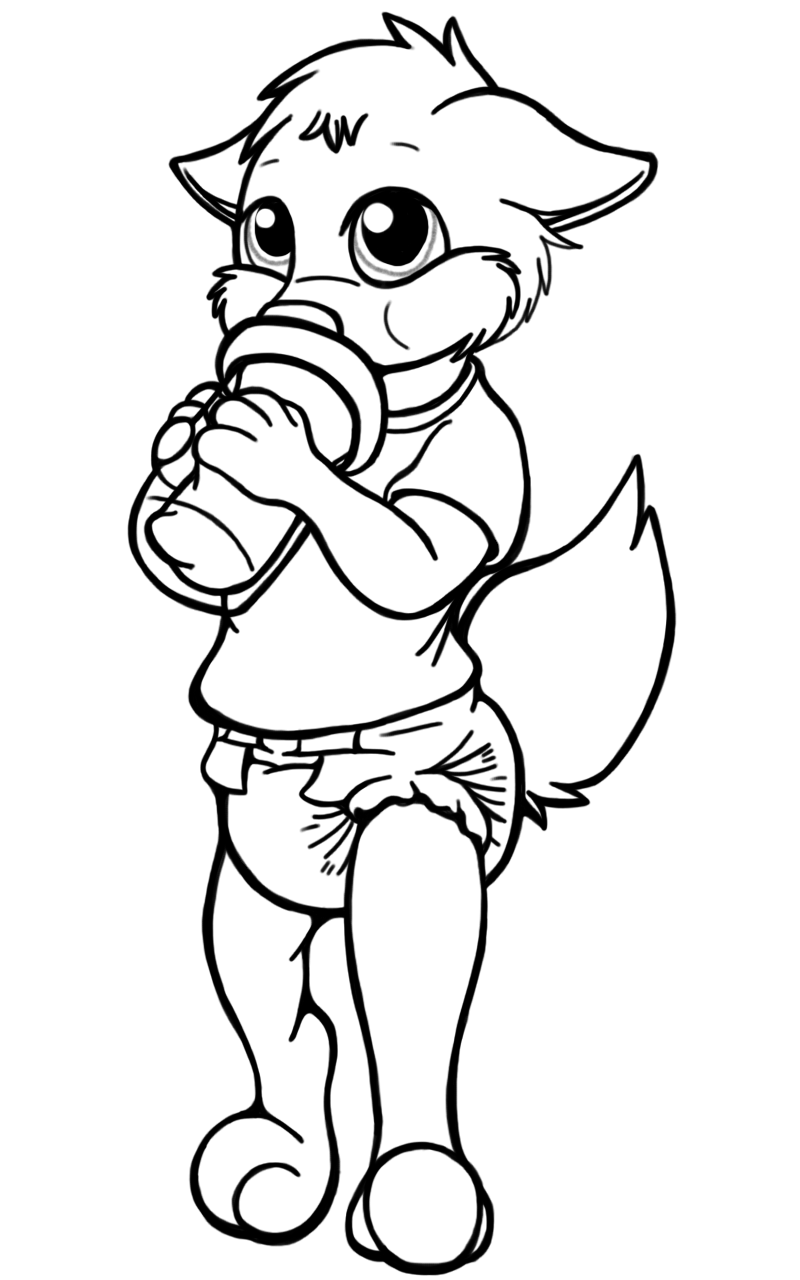 800x1280 Baby Bottle Pup Line Page By Erin Cloverfox