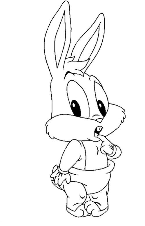 500x779 Baby Bugs Bunny Coloring Page Conejitos Colorear