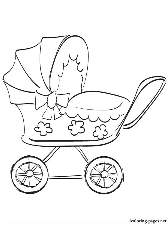 Baby Pram Colouring Pages Coloring Page 560x750 Baby Pram Colouring Pages Coloring Page