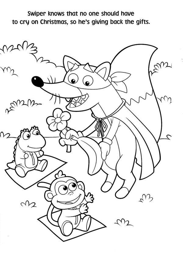 600x841 Dora The Explorer Christmas Coloring Pages