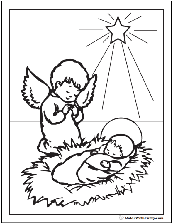 590x762 Baby Jesus Coloring Pages Printable