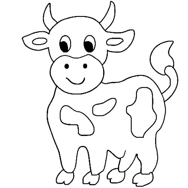 600x600 Cute Cow Coloring Pages
