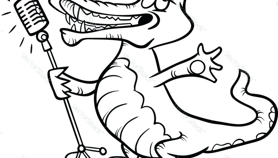 960x544 Crocodile Coloring Page Drawn Crocodile Colouring 3 Enormous