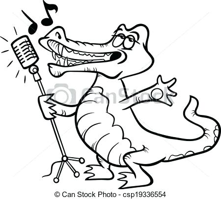 450x405 Crocodile Coloring Page Singing Crocodile Coloring Page Vector