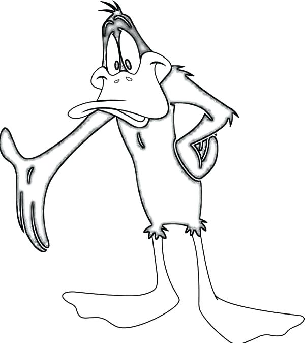 600x674 Pencil Sketch Daffy Duck Coloring Pages Free Coloring Baby Daffy