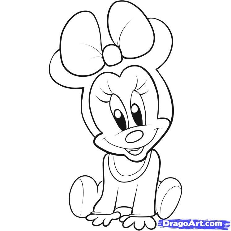 Baby disney coloring pages How To Draw Baby Daisy Duck Step By 747x747 Baby disney coloring pages How To Draw Baby Daisy Duck Step By