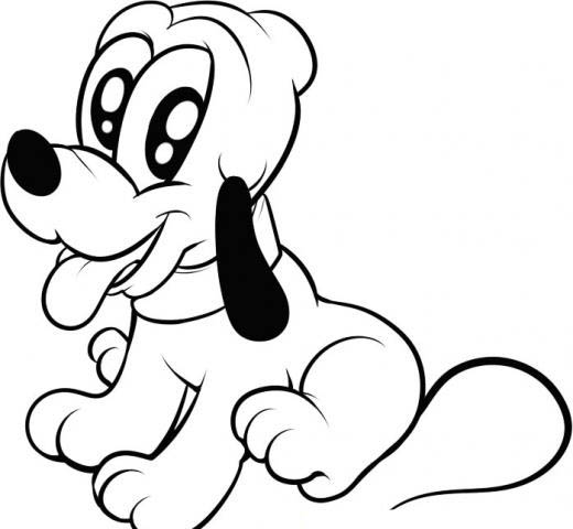 Disney Pluto Coloring Pages 520x480 Disney Pluto Coloring Pages