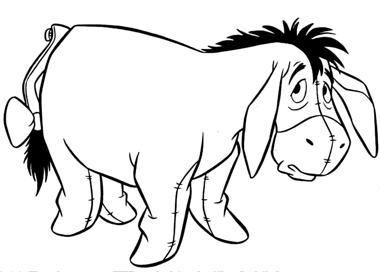 1258x900 Donkeys Coloring Pages Simple Cartoon Donkey Balaams And Crafts