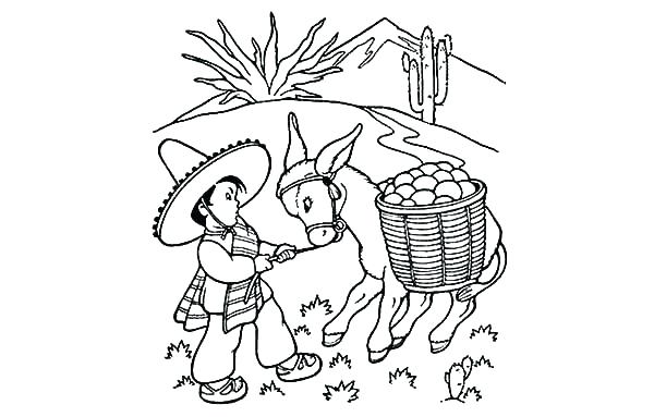 600x383 Donkey Coloring Pages