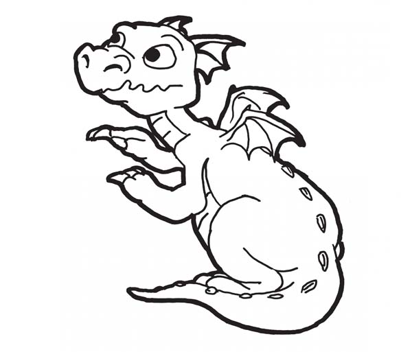 600x513 Cute Baby Dragons Coloring Pages