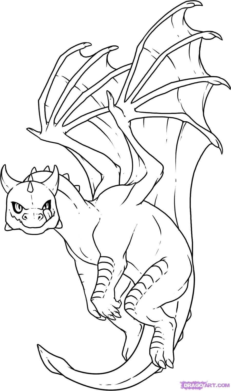 900x1527 Dragon Coloring Pages How To Draw Baby Dragon, Step By Step