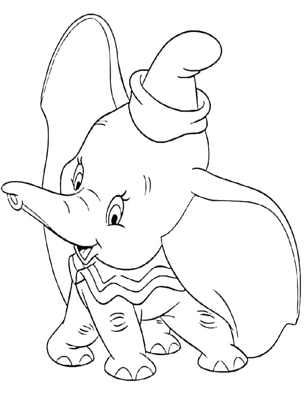 600x788 Baby Elephant Watercolor Tattoo Printable Coloring Dumbo Coloring
