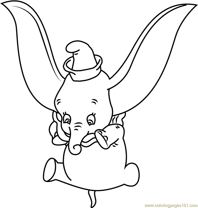 800x842 Dumbo Baby Elephant Coloring Page