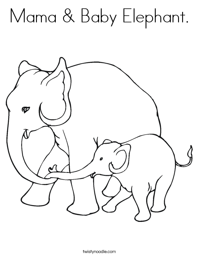 685x886 Mama Amp Baby Elephant Coloring Page