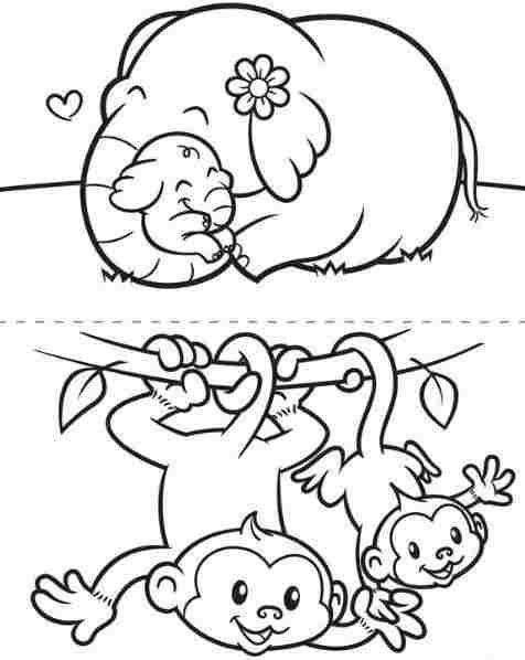476x598 Baby Elephant Coloring Pages Monkey And Elephant Coloring Pages