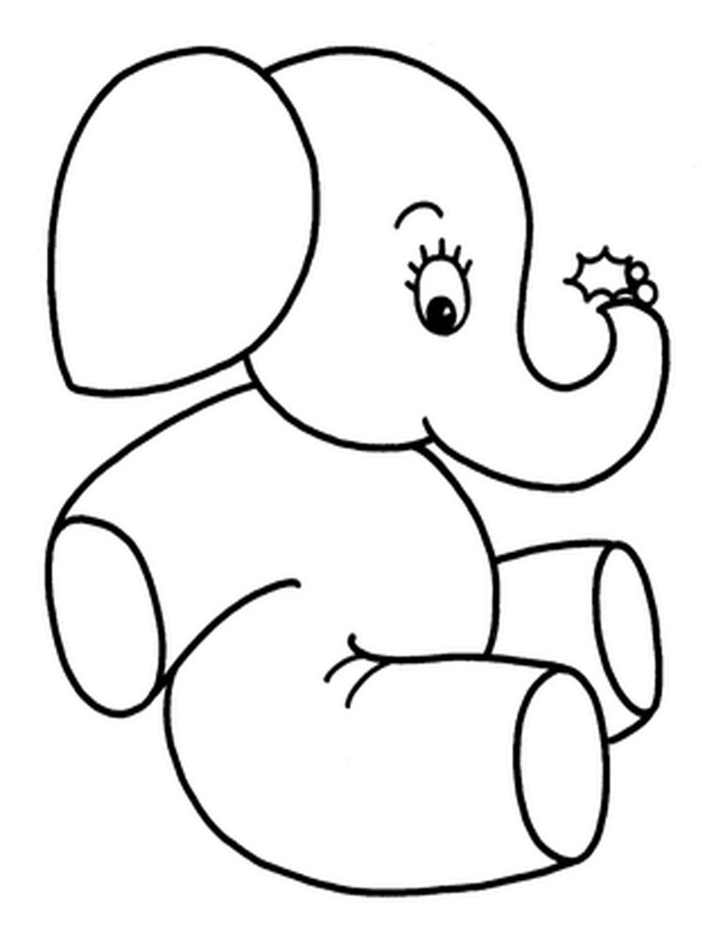 768x1024 Baby Elephant Coloring Pages