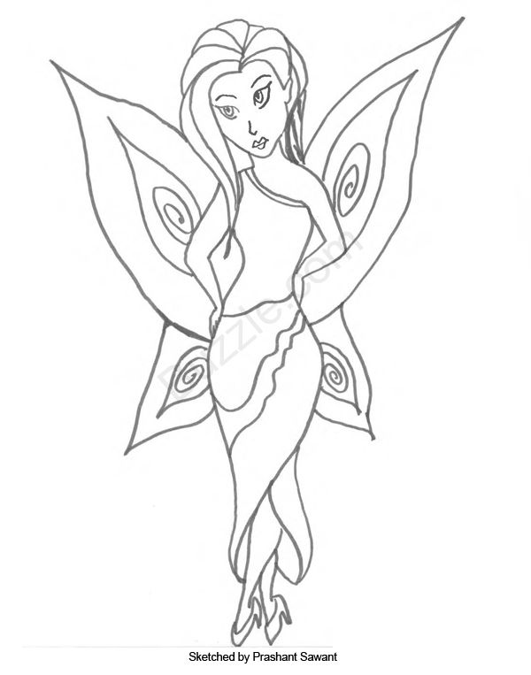 Fairy Coloring Pages To Bring Out The Hidden Artist In Your Child 600x763 Fairy Coloring Pages To Bring Out The Hidden Artist In Your Child
