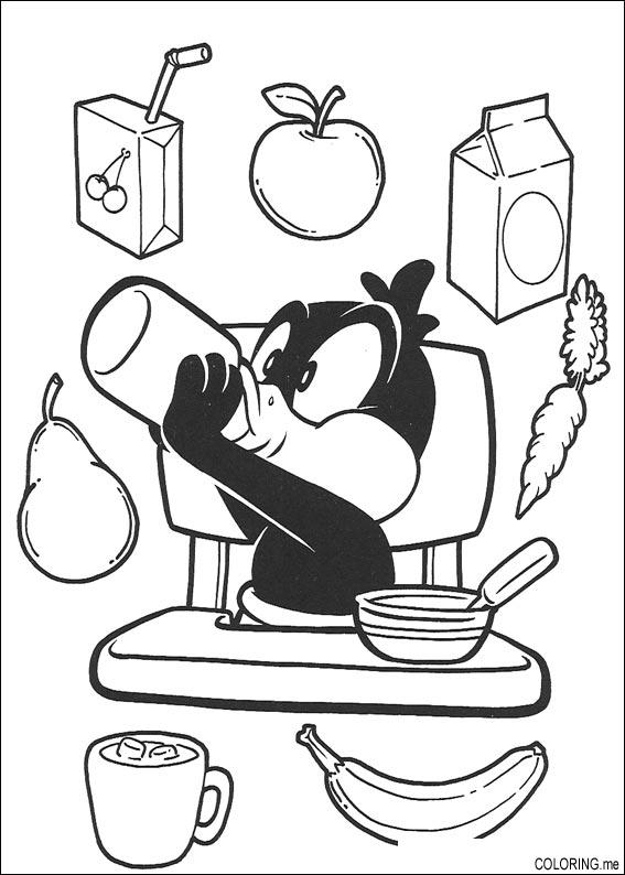 567x794 Coloring Page Baby Tunes Daffy Duck