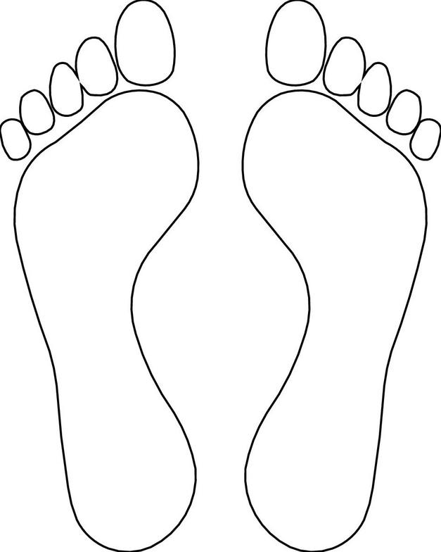 627x784 Footprints Coloring Page Footprint Template Free Download Clip Art