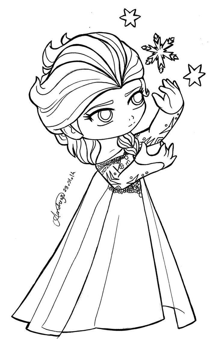 708x1128 Chibi Princesses Chibi Queen Elsa