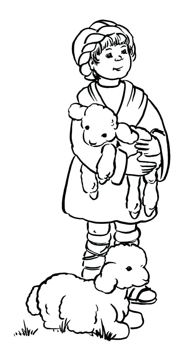 600x1188 Shepherd Coloring Page The Shepherd Boy Take Care His Sheep
