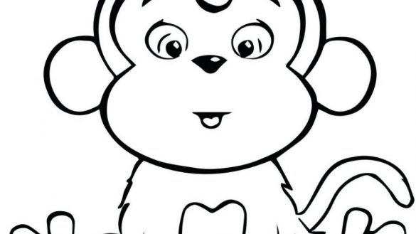Baby Girl Monkey Coloring Pages