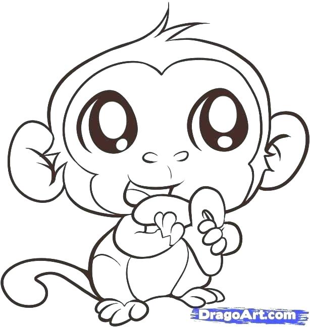 614x648 Baby Monkey Coloring Pages Monkey Printable Coloring Pages Plus