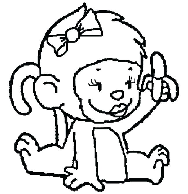 650x670 Monkey Color Page Baby Monkey Coloring Pages Baby Girl Monkey