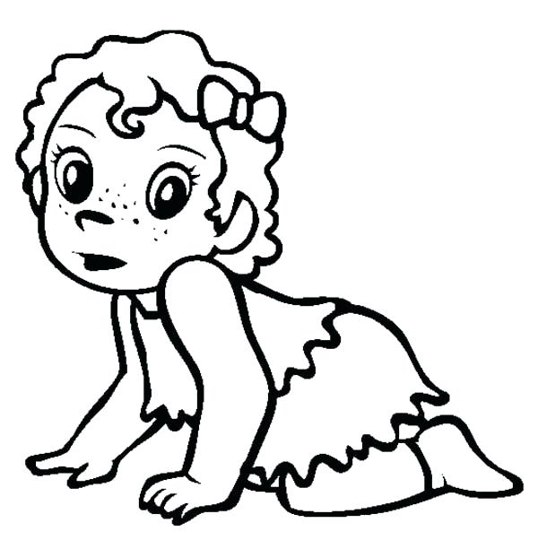 600x612 Baby Girl Monkey Coloring Pages Crawling To Find Mom Page Sun