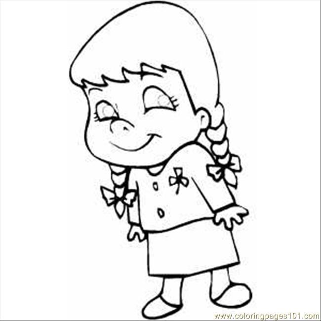 650x650 Smiling Little Girl Coloring Page