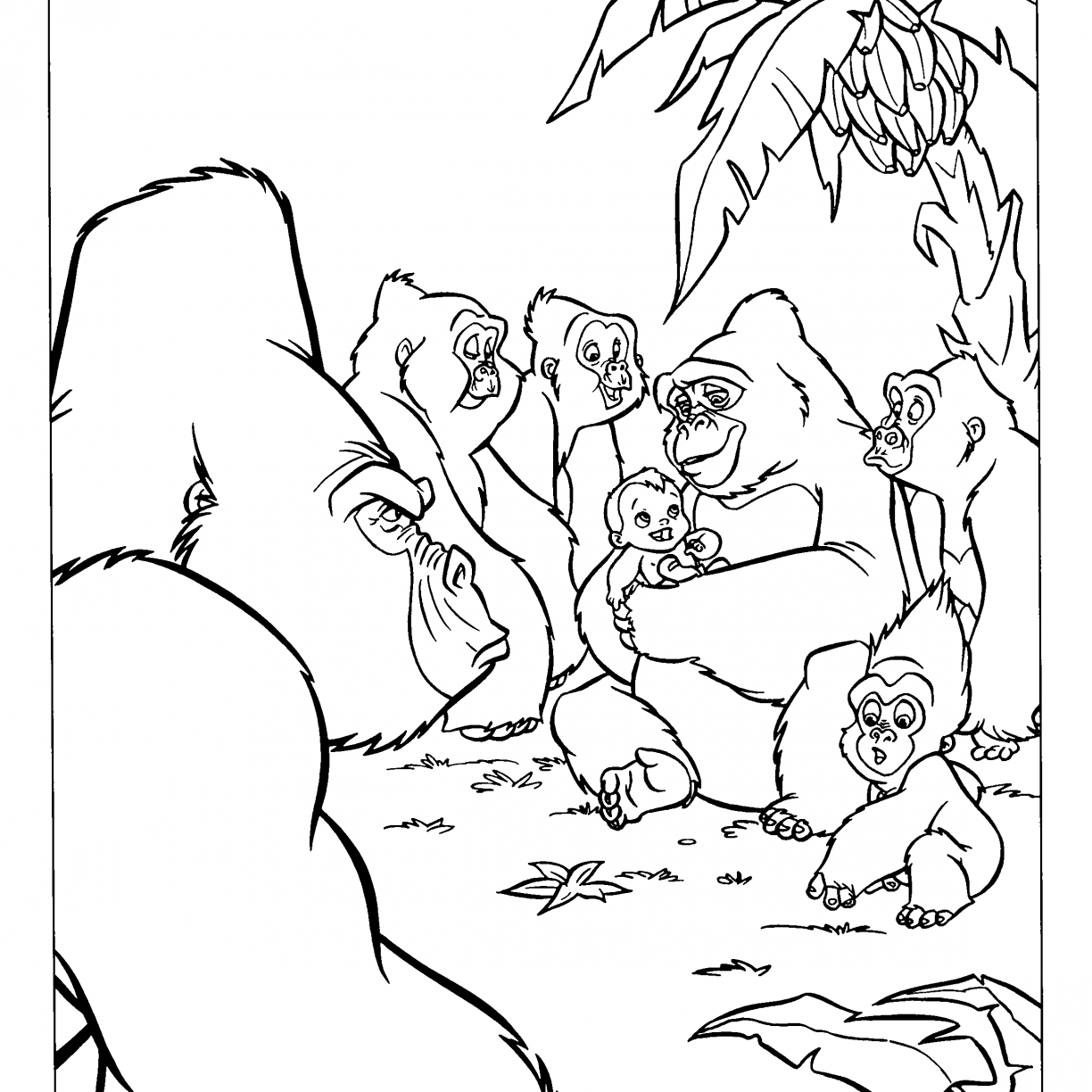 1224x1224 Gorilla Coloring Pages Preschool And Toddler Page Printable
