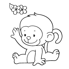 230x230 Alluring Baby Monkey Coloring Pages Preschool In Snazzy Top 25