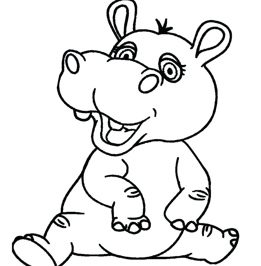 Baby Hippo Coloring Pages at GetColorings.com | Free printable ...