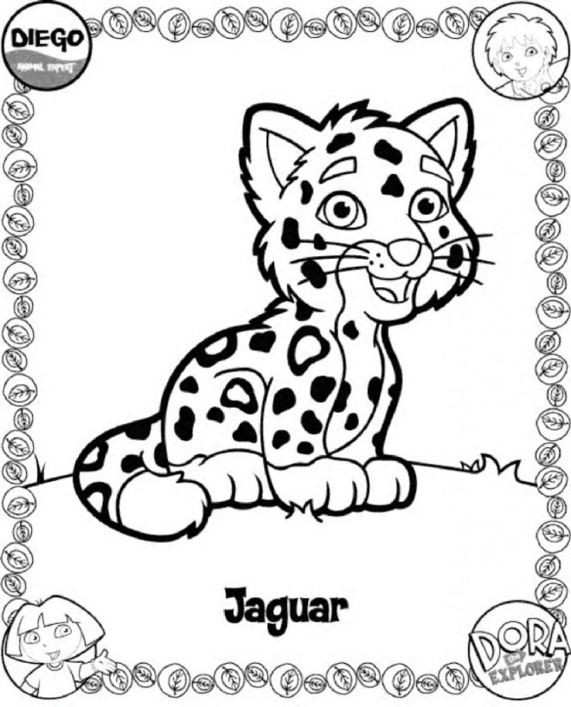 827x1024 Diego Baby Jaguar Coloring Pages Print With Regard To Decorations