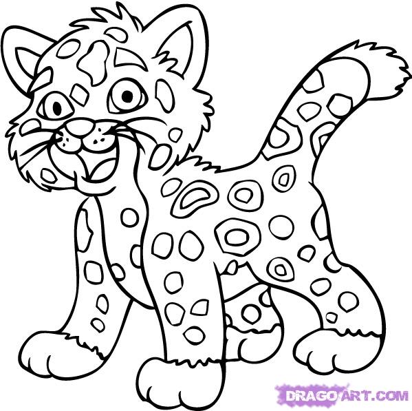 599x597 How To Draw Baby Jaguar From Go Diego, Step By Step, Nickelodeon