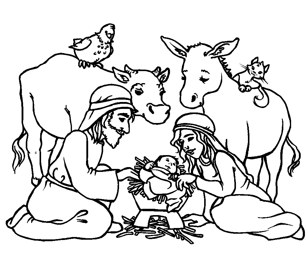 Christian Christmas Coloring Pages Religious Sheets Pictures 1024x900 Christian Christmas Coloring Pages Religious Sheets Pictures