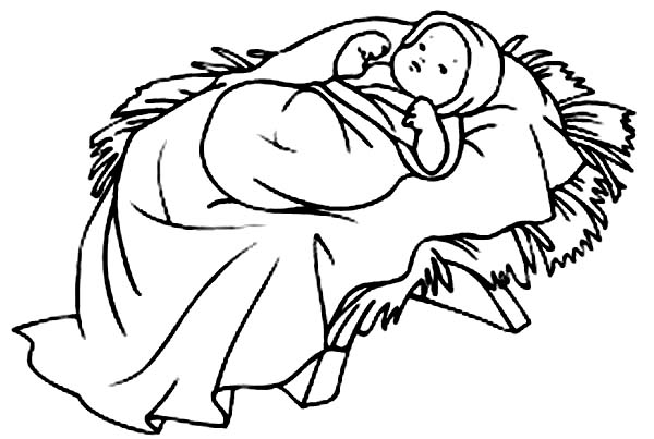 Baby Jesus Online Coloring Pages 600x403 Baby Jesus Online Coloring Pages