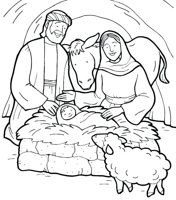 Baby Jesus Coloring 600x680 Baby Jesus Coloring