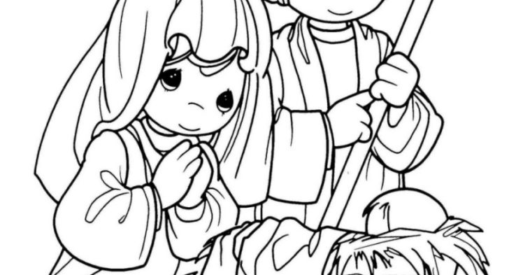 728x393 Nativity Scene Coloring Page Preschoolers Nativity Coloring