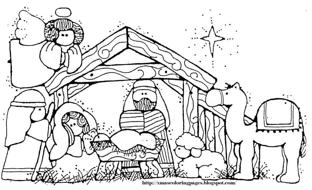 1024x624 Nativity Scene Coloring Pages Icontent