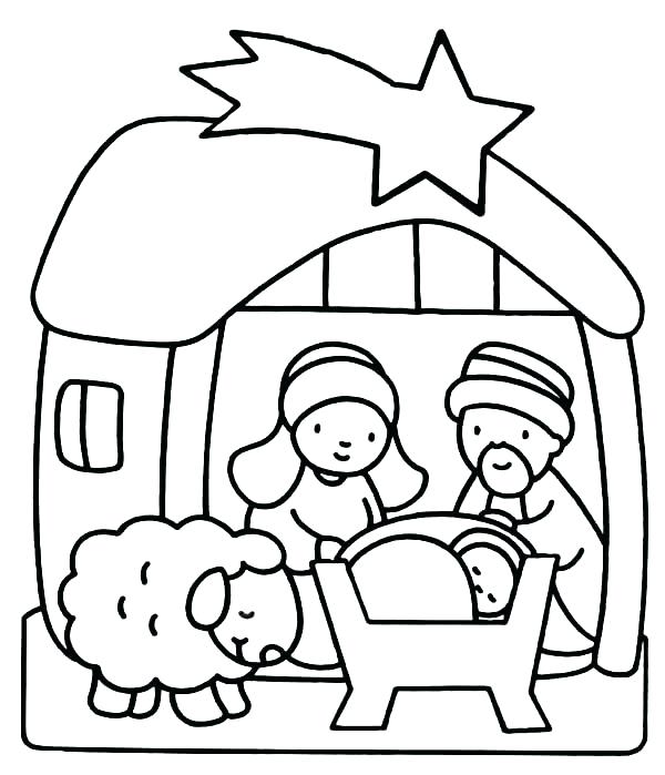 600x699 Baby Jesus In Manger Coloring Page Coloring Pages Baby Charming