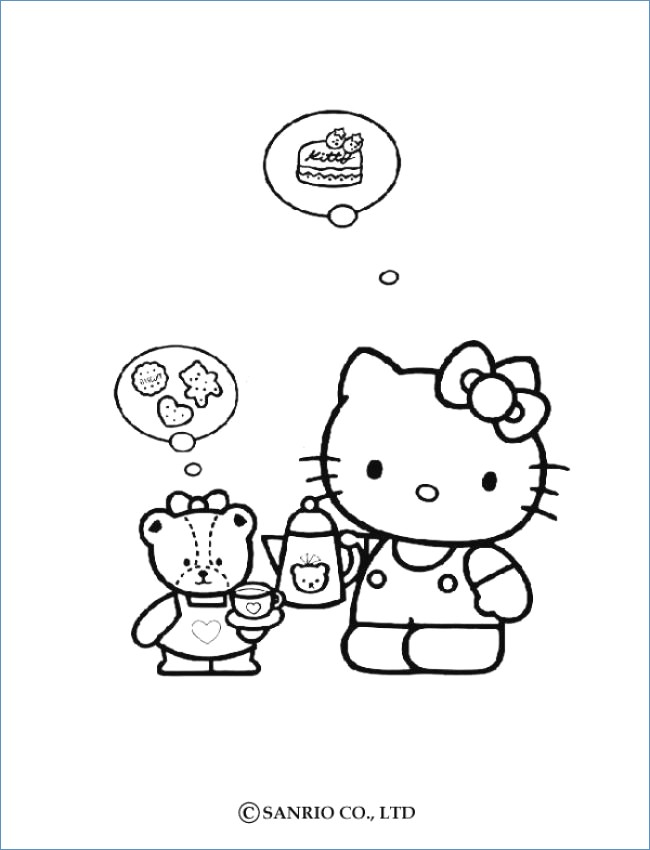 650x850 Cute Baby Hello Kitty Coloring Pages