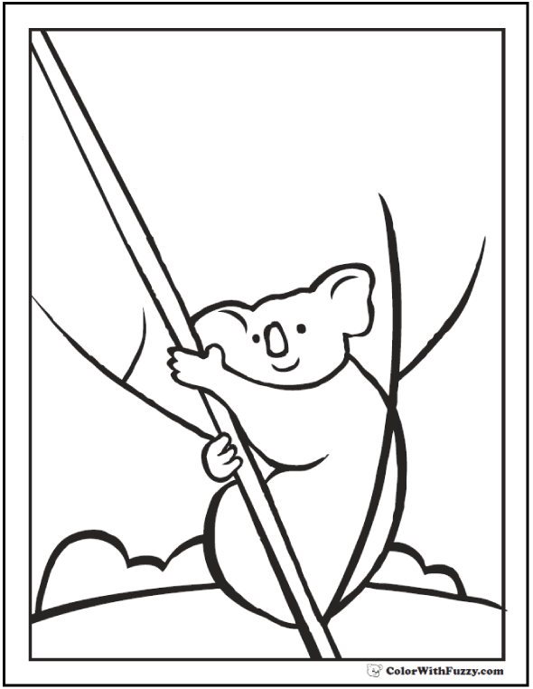 Koala Coloring Pages For Kids Hop A Ride With A Koala! 590x762 Koala Coloring Pages For Kids Hop A Ride With A Koala!