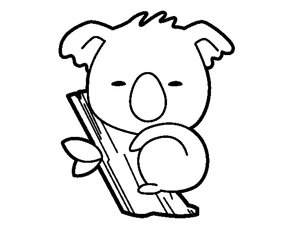 Baby Koala Coloring Page 600x470 Baby Koala Coloring Page