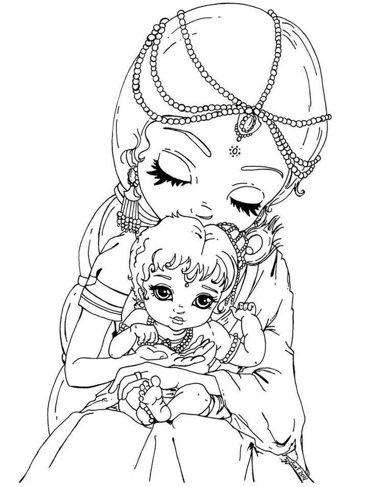 736x952 Krishna Coloring