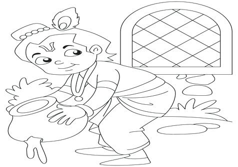 476x333 Baby Krishna Coloring Pages Basket Best Images On Gods Lord Is