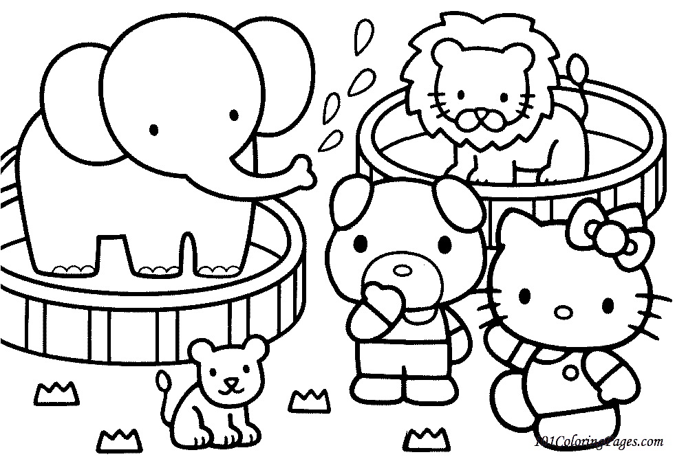 Free Printable Kitty Coloring Page With Cute Elephant Also Baby 981x668 Free Printable Kitty Coloring Page With Cute Elephant Also Baby