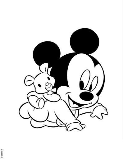 Kleurplaat Baby Mickey Mouse 396x512 Kleurplaat Baby Mickey Mouse