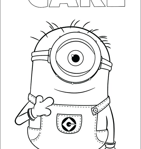 567x600 Minion Pictures To Colour As Well As Inspirational Minion Coloring